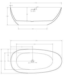 Акриловая ванна ABBER 170x80см AB9211